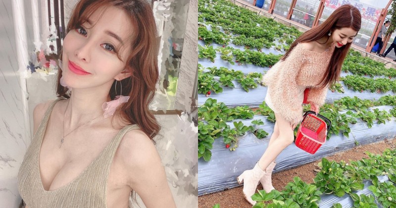 美乳甜心採草莓！「IVY」小露香肩大秀美腿，好想和她一起種好多草莓吃～