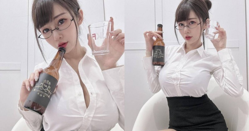 「巨乳上班族」下班喝酒放鬆！安希貼身OL裝「爆乳細腰」好犯規！