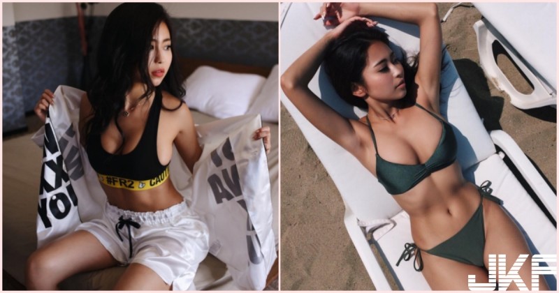 火辣辣！「小麥色正妹」美乳畫面好吸睛！海邊激曬熱乳有夠養眼…